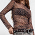 Leopard Mesh Slim-Fit Top