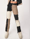 High-Waist Patchwork Jeans