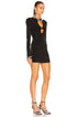 Black Hot Drill Long Sleeve Mini Dress
