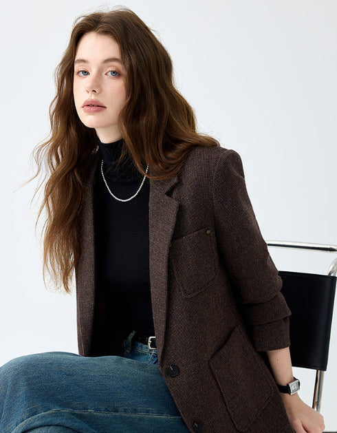 Classic Wool Blend Blazer