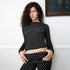 European And American Polka Dot Two-piece Set Bootcut Pants Stretch Slim-fit Printed Top