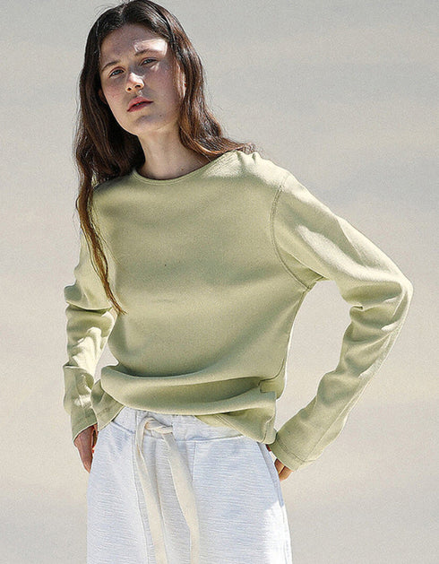 Minimal Crew Neck Long Sleeve Top