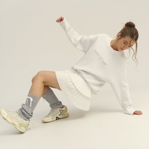 Letter Print Cozy Knit Sweater