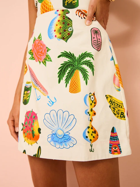 Sleeveless Fruit Mini Dress