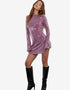 Sequin Backless Long Sleeve Mini Dress