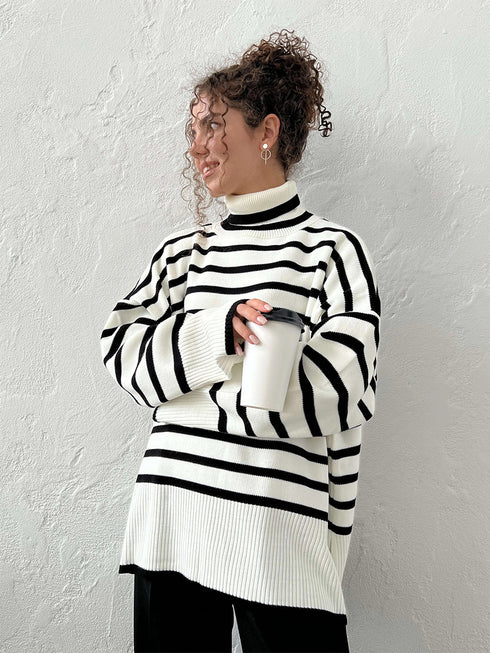 Fur Collar Knit Sweater