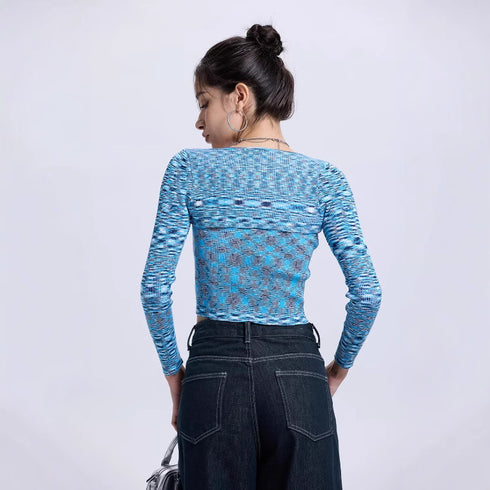 Short Sleeve Crop Top & Long Sleeve Overlay