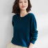 Ladies Solid Color Round Neck Long Sleeve Pullover Sweater