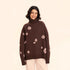 Women's Flower Jacquard Turtleneck Sweater