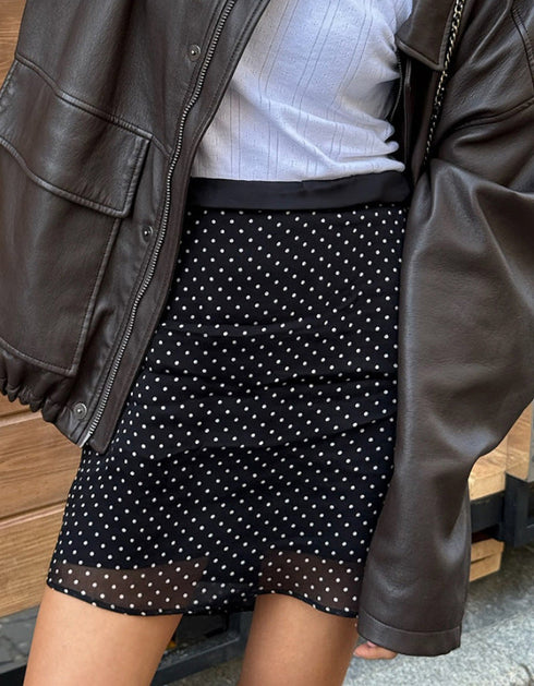 Polka Dot Pencil Mini Skirt