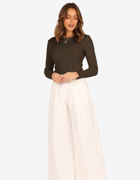 Ribbed Long Sleeve Fitted Top