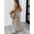 Khaki Ruffled Long Summer Dress