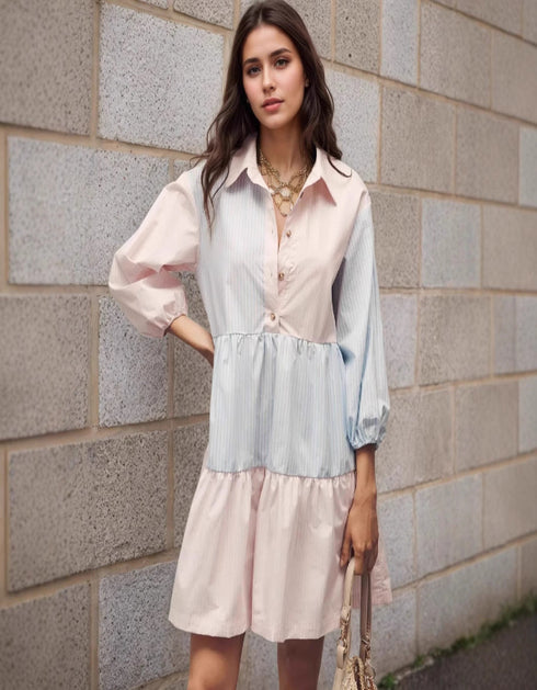 Patchwork Shirt Dress