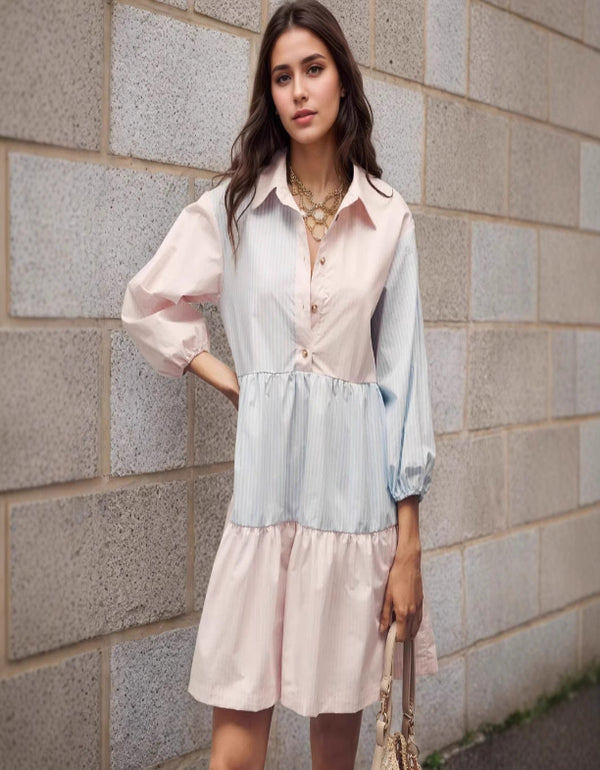 Patchwork Shirt Dress
