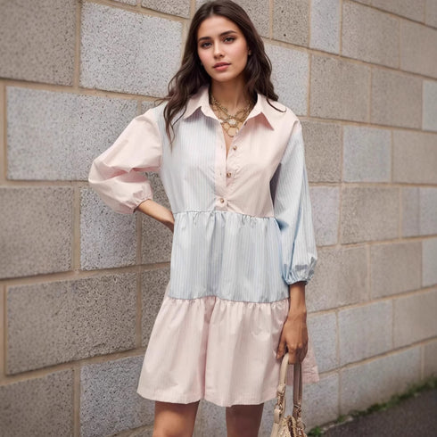 Patchwork Shirt Dress