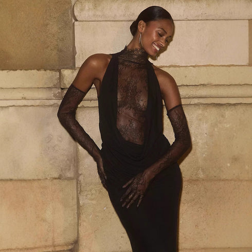 Lace patchwork dress