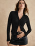 Slim Fit Textured Button-Up Long Sleeve Blouse