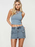 Low Waist Denim Mini Skirt