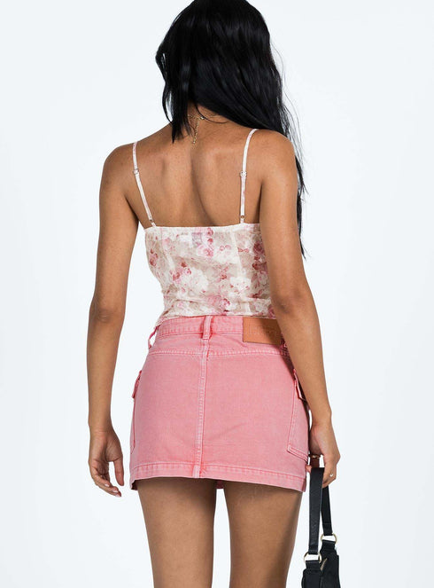 Low Waist Denim Mini Skirt