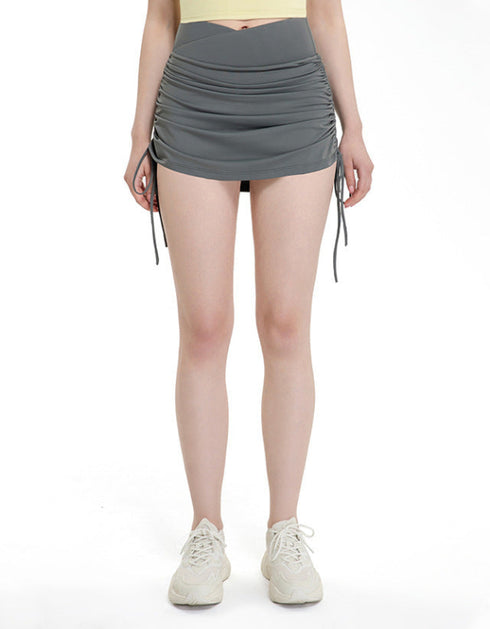 Ruched Drawstring Skort