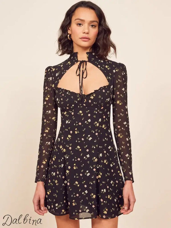 Bloomed Grace Hollow Maxi – Dalbina Luxe Black / L Club Wear