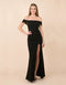 Boat Neck Evening Maxi Dress