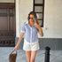 Button-Down Striped Summer Top
