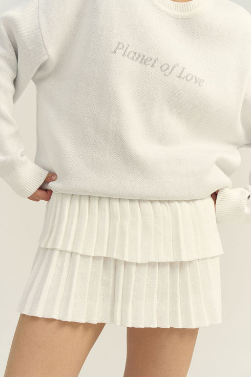 Letter Print Cozy Knit Sweater