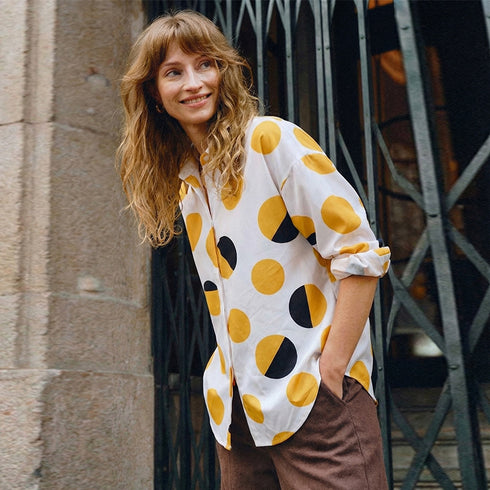 Polka Dot Long Sleeve Blouse