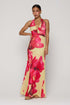 Women's Backless Slim Fit Printed Halter Dress