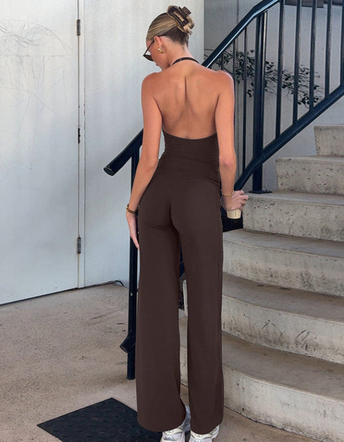 Backless Vest & Straight-Fit Pants Set