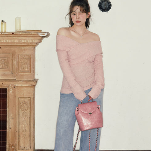 Off-Shoulder Knit Top
