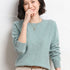 Ladies Solid Color Round Neck Long Sleeve Pullover Sweater