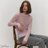 Candy Pastels Sheer Crew Neck Lightweight Knit Top Pink / L