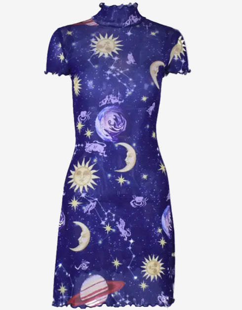 Celestial Allure Dress – Galaxy Night Edit Blue / L Mash Mini Dress