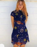 Celestial Allure Dress – Galaxy Night Edit Mash Mini Dress