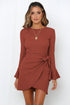 Ruffle Flared Sleeve Mini Dress