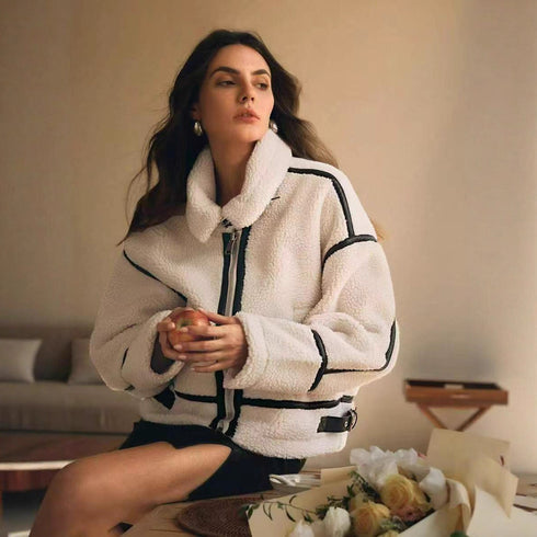 Fur Collar Biker Jacket