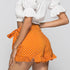 European And American Sexy Polka Dot Ruffled Waist Band Short Culottes