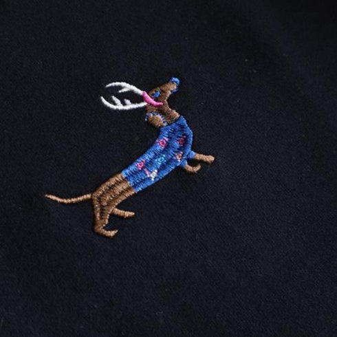 Embroidered Dog Oversized Fleece Sweatshirt