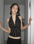 Polka Dot Halter Crop Top