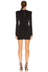 Black Hot Drill Long Sleeve Mini Dress