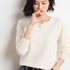 Ladies Solid Color Round Neck Long Sleeve Pullover Sweater