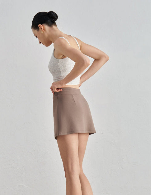 Mid-Rise Casual Skirt