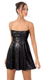 Sexy Strappy Sequin Bow Contrast-color Dress For Women
