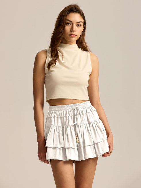 New High-waisted Liner Shorts With A Drawstring Skirt-trousers Design