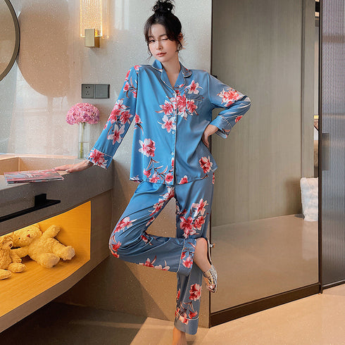 Women'S Ice Silk Long Sleeve Home Service Autumn and Winter