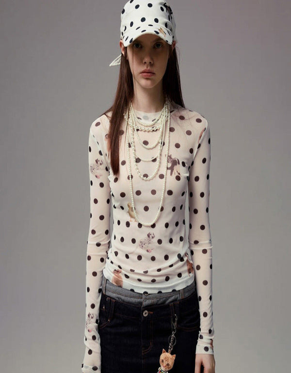 Printed Cropped Long Sleeve Top