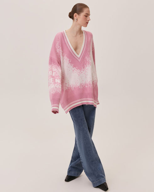 Contrast Woolen Knit Top