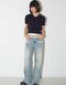 Wide-Leg Denim Pants